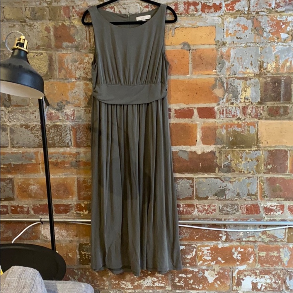 LOFT olive maxi dress